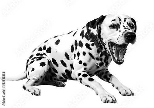 Wallpaper Mural A Dalmatians Yawning Moment isolated on transparent background Torontodigital.ca