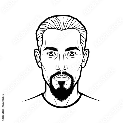Man with extended goatee and clean cheeks