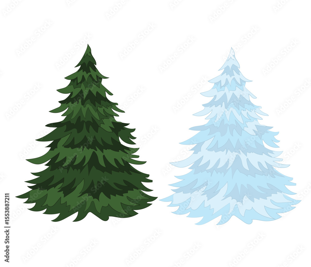 Obraz premium flat vector illustration of christmas tree