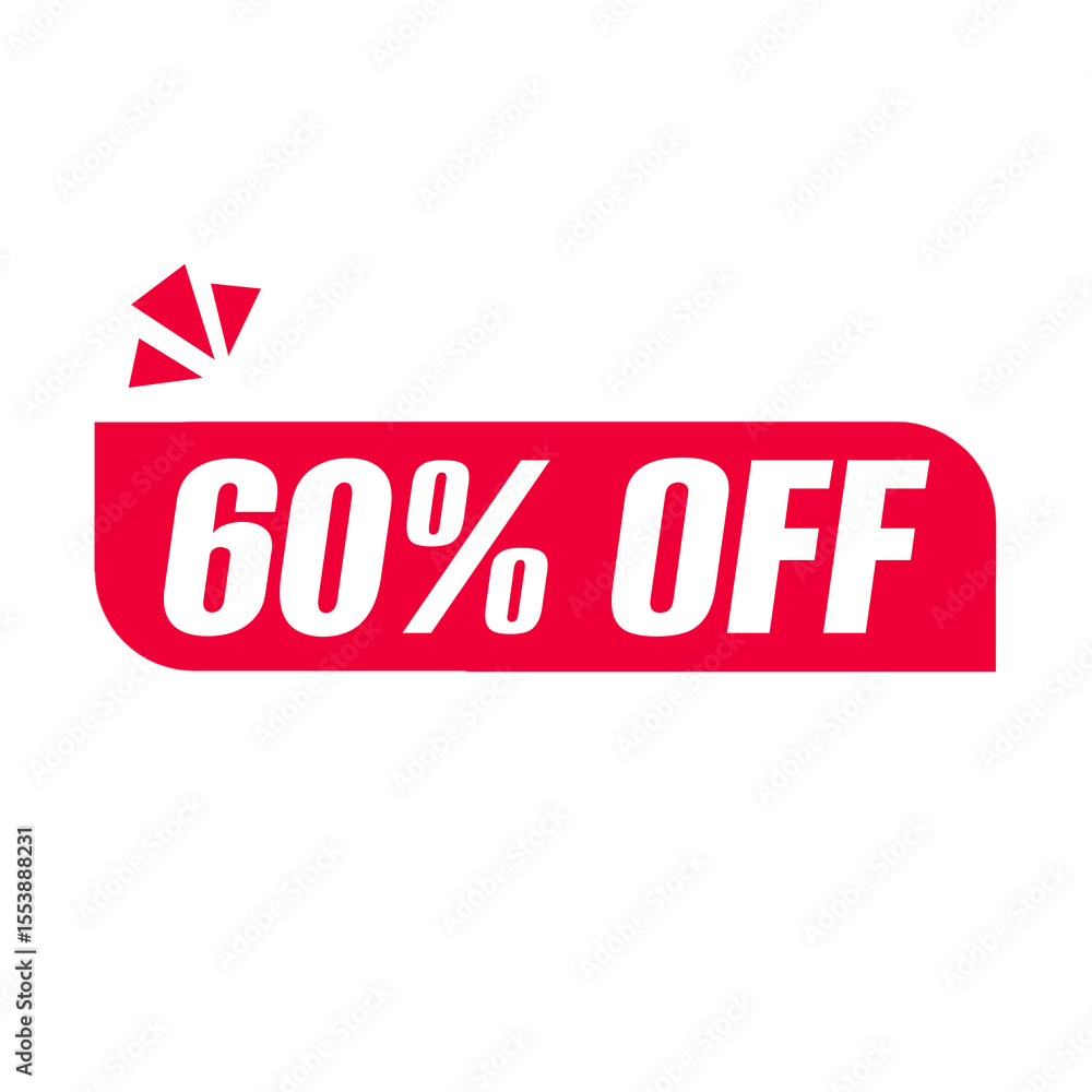60% off red shape png, promo editable design, discount label tag 60% off red shape png, promo editable design, discount label tag