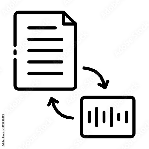 speech to text outline icon for voice recognition and transcription