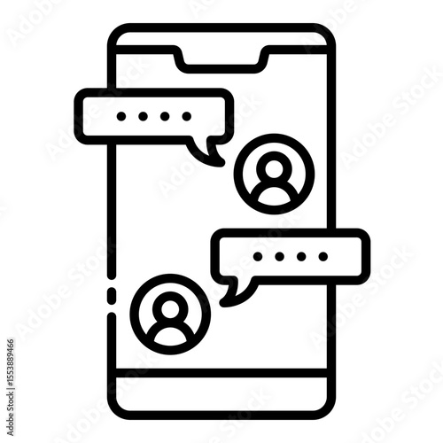 chat message outline icon for mobile text conversation