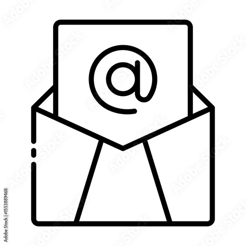 email outline icon for digital message and online communication