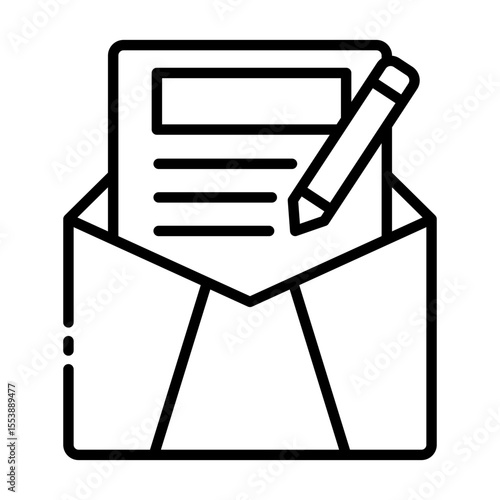 letter outline icon for formal written communication