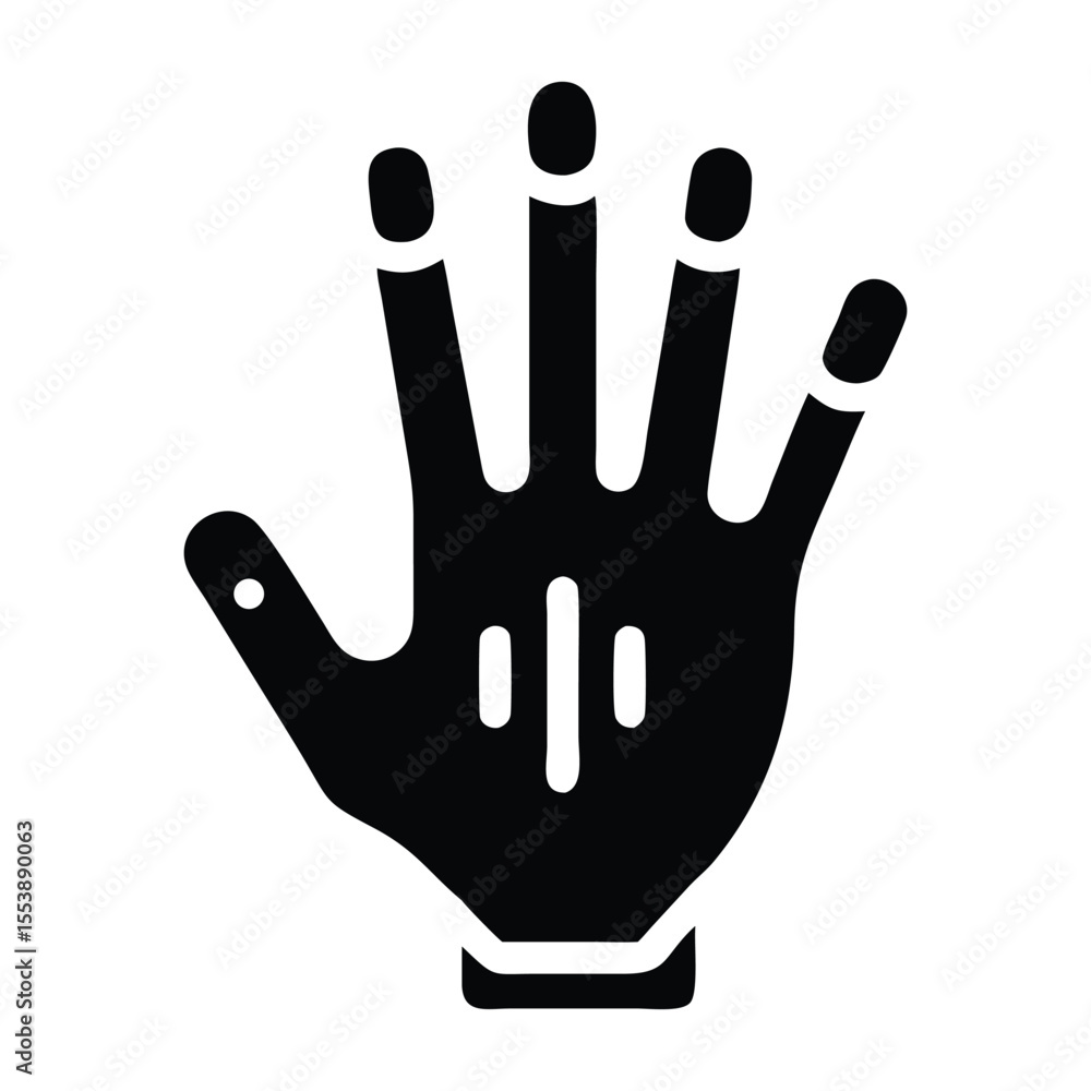 Obraz premium Open Hand Vector Silhouette Icon for Gesture Design Projects