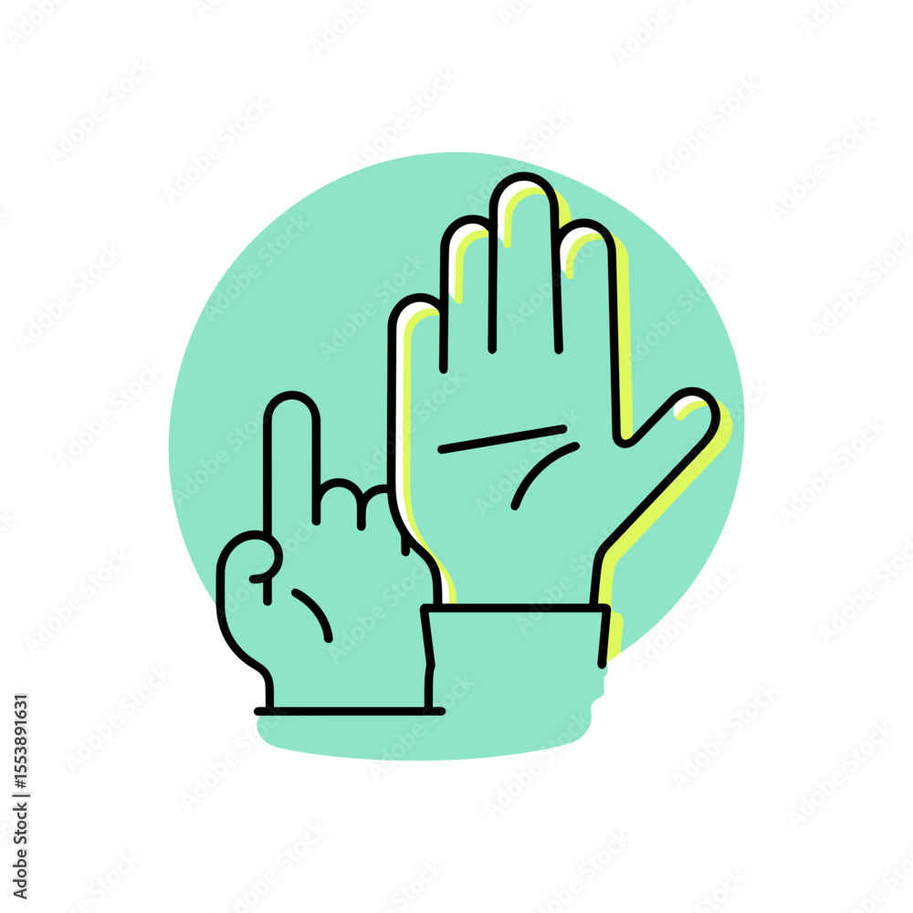Obraz premium Hand gesture of 