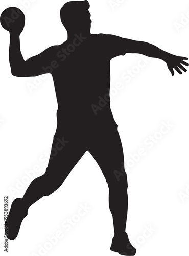 Silhouette vector of a man throwing a ball