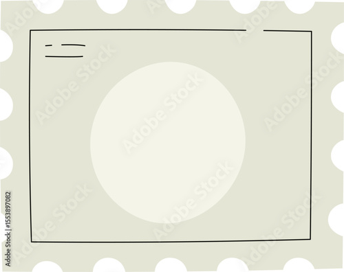 Blank Postage Stamp with Circle