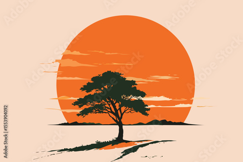 Background, Sunset, Wilderness, Landscape, Road, Desert, Sand, Canyon, Valley, Distance, View, Rock, Mountain, Hill, Sun, Sky, Tree, Nature, Artwork, Vector