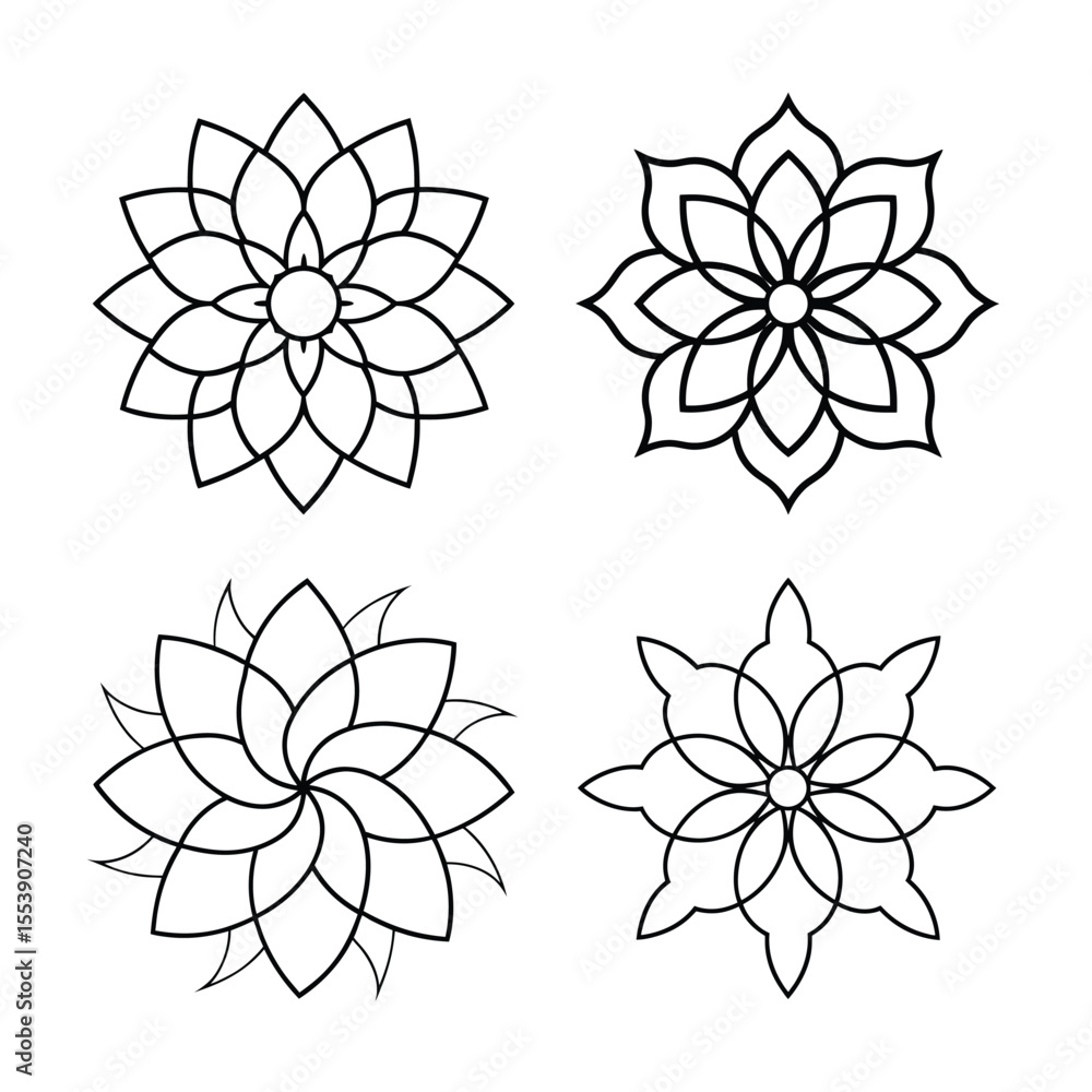 Obraz premium Victorian floral mandala bundle collection