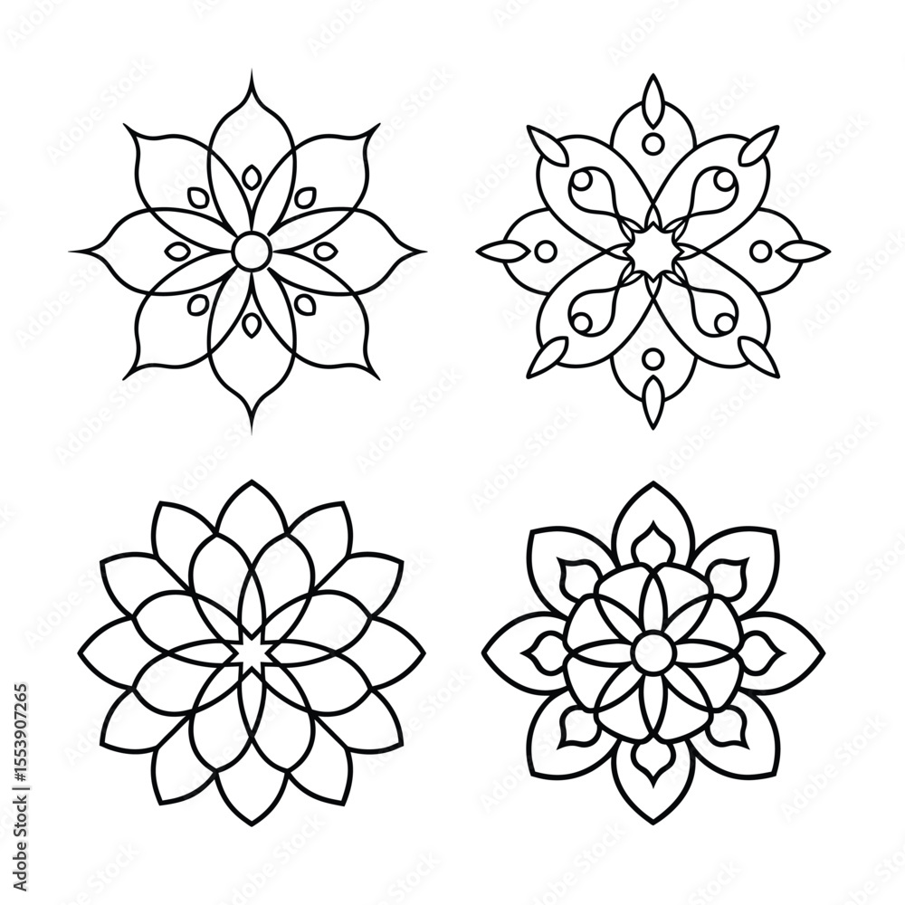 Obraz premium Victorian floral mandala bundle collection