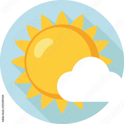 Bright sunny day with a single fluffy white cloud in a blue sky