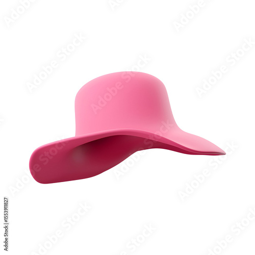 A vibrant pink hat with a wide brim, designed for sun protection and fashion.