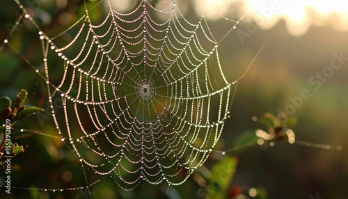 Wallpaper Mural Dew Drops On Spiderweb At Sunrise Torontodigital.ca