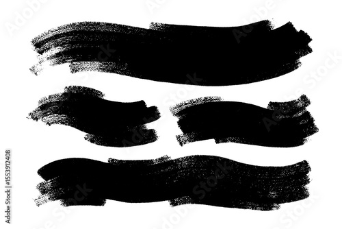 Brush strokes vector. Set of wavy text boxes. Paintbrush collection. Grunge design elements. Dirty texture banners. Painted wavy rectangular shapes as brush backgrounds.
