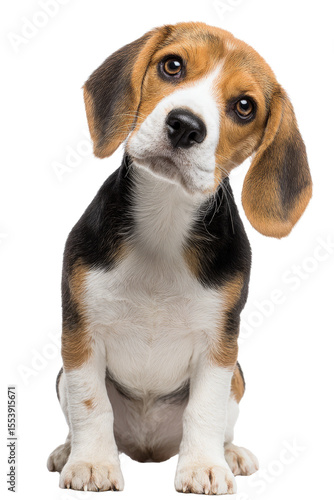 Beagle puppy on white background