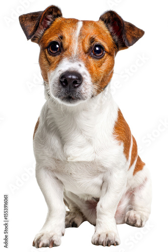 Jack russell terrier puppy isolated on white