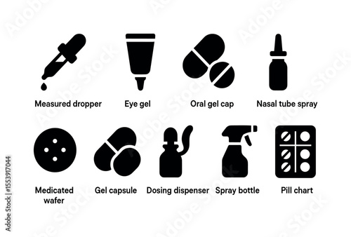 Pest control solid icon set. insects, pesticide, spray tools solid icons collection.