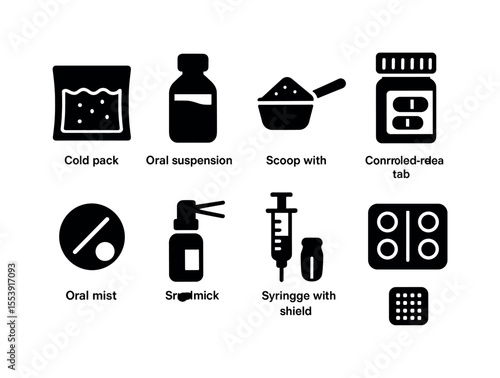 Pest control solid icon set. insect prevention and protection icons collection