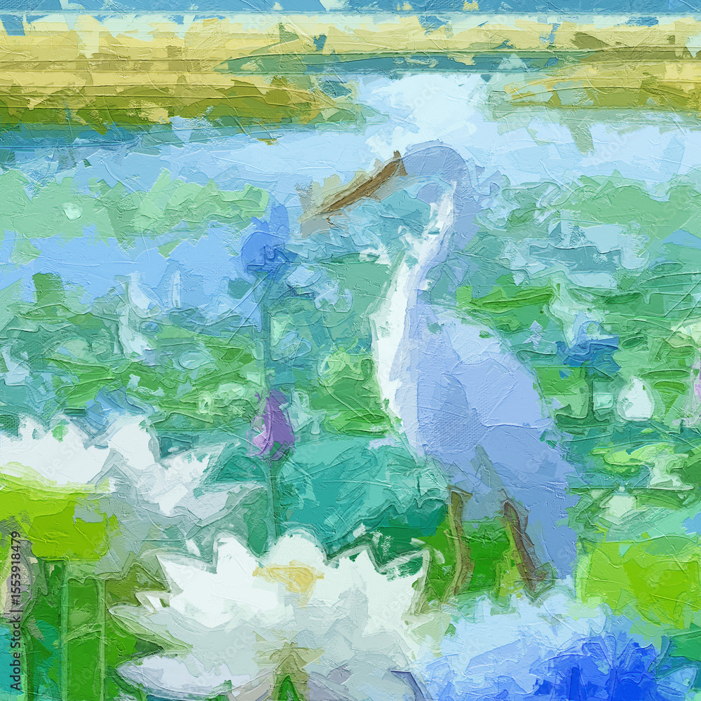 Fototapeta premium Various oil paintings, flowers, lotus leaves, swans, landscapes, roses, peonies, landscapes, streams, chrysanthemums, plum blossoms, deer, geese