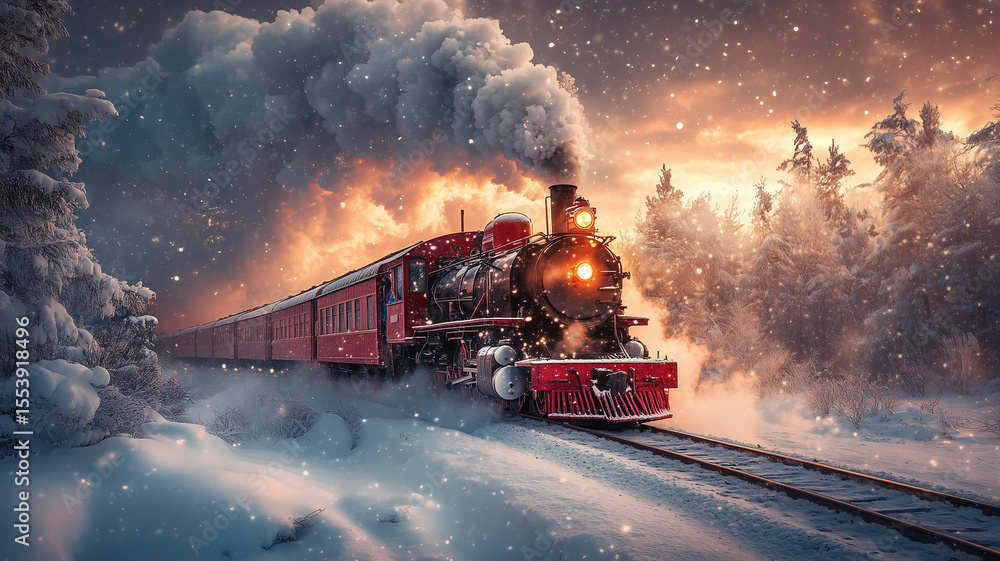 steam train in the night steam train in the night
