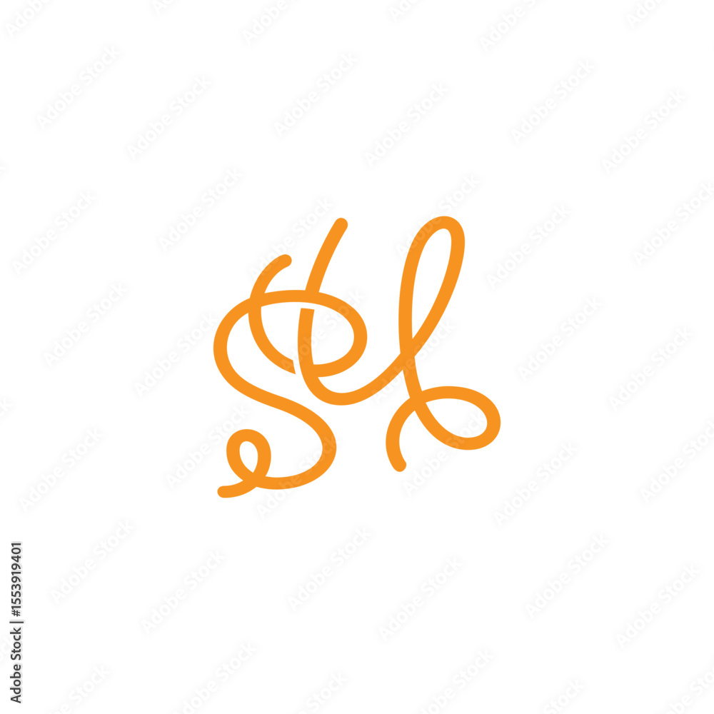 Obraz premium letters sy thread curves linear linked logo vector