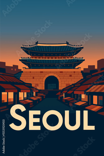 Namdaemun Market's Vibrant Streets and City Views.eps