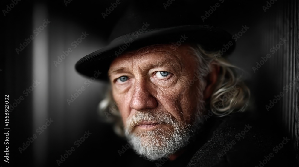 A thoughtful portrait of a mature man wearing a hat, featuring deep-set expressive eyes and a weathered face, capturing wisdom, experience, and a rich narrative within the frame. A thoughtful portrait of a mature man wearing a hat, featuring deep-set expressive eyes and a weathered face, capturing wisdom, experience, and a rich narrative within the frame.