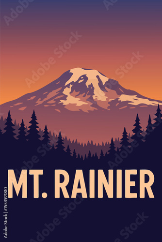 Wallpaper Mural Scenic Views of Mount Rainier in National Park.eps Torontodigital.ca