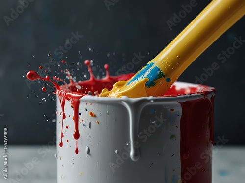 paint can and brush