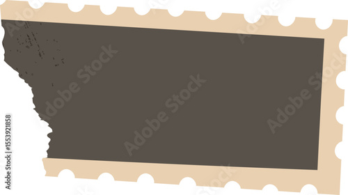 Vintage Grunge Torn Postage Stamp