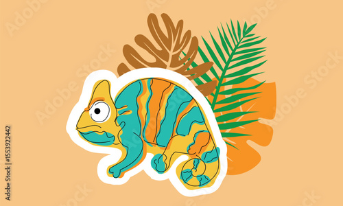 - An exotic lizard with geometric patterns and a surreal painting look, representing a magical rarity of nature.
