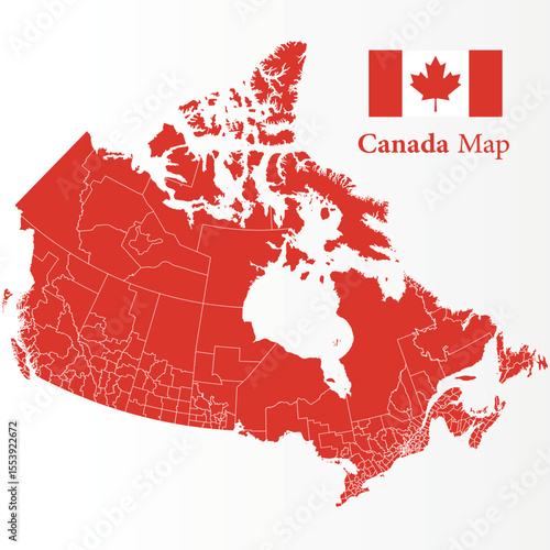 map of canada with flag
