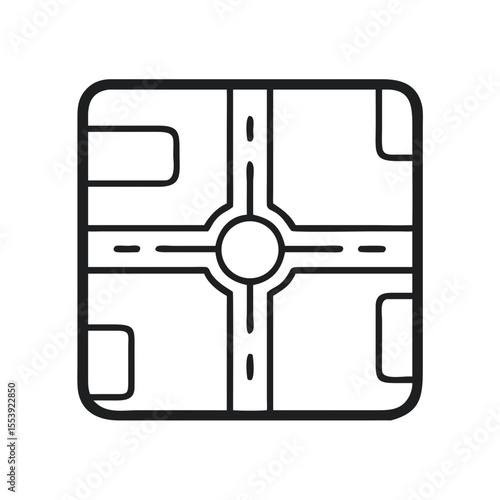 Top Down Vector Map Icon Representing a Parking Zone for Vehicles