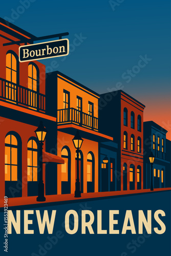 Bourbon Street Views and Vibrant Nightlife in New Orleans