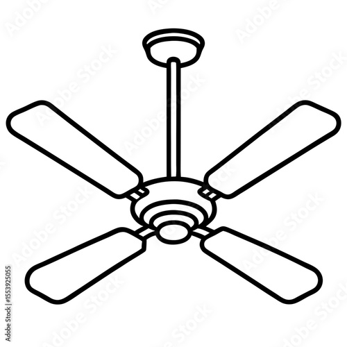 Minimal Ceiling Fan Vector Icon