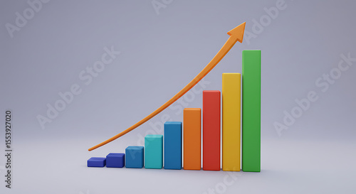 Free Download A colorful 3D bar chart with an ascending arrow, representing business growth, financial success, and positive statistical trends.
 - GFXLoad