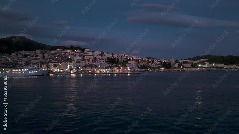 NIGHT BEACH AT CROATIA MEDITERRANEAN BEACH OF HVAR NIGHT BEACH AT CROATIA MEDITERRANEAN BEACH OF HVAR