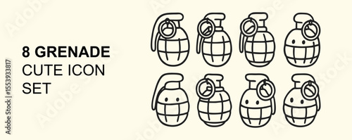 Grenade Icon Set Vector for Design and Illustration