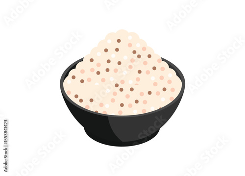 Pop corn in bowl container. Simple flat illustration