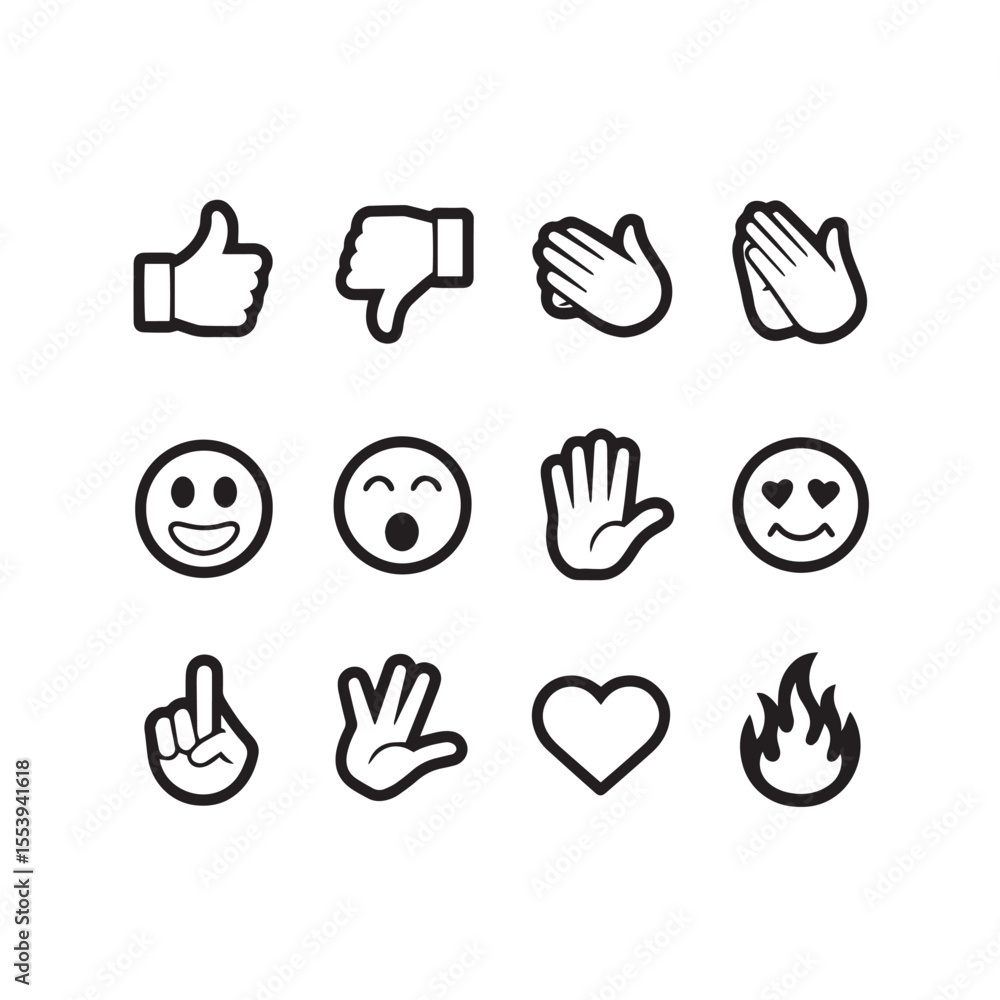 Obraz premium hand icons set