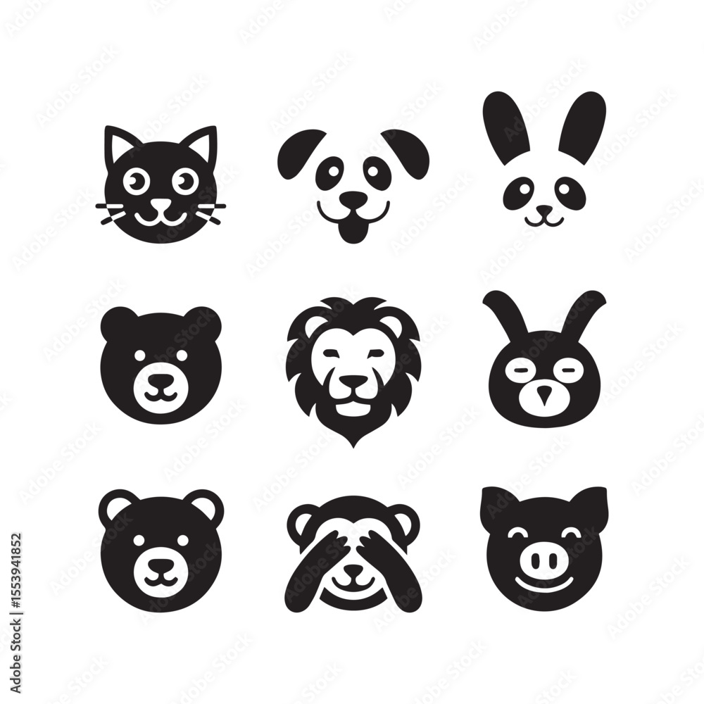 animal icons set animal icons set