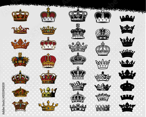 A massive and versatile mega-pack of vector heraldic elements, perfect for creating custom coats of arms, family crests, logos, and emblems