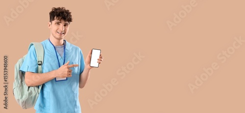 Male medical student with b...