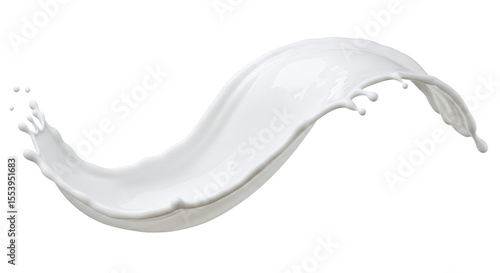 Tableau sur toile White milk splash in curved motion