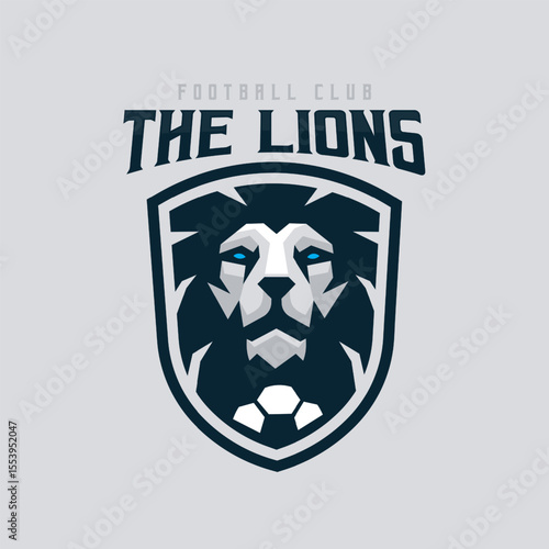 Lion mascot logo for soccer or football team