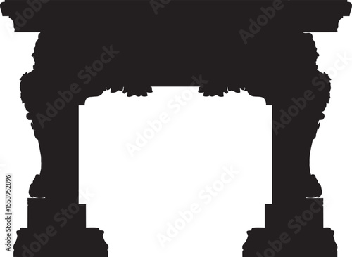 Silhouette Fireplace Mantel for Fire at home
