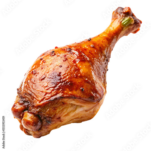 Roasted Turkey Leg Studio Shot Photorealistic Detail isolated on a transparent background