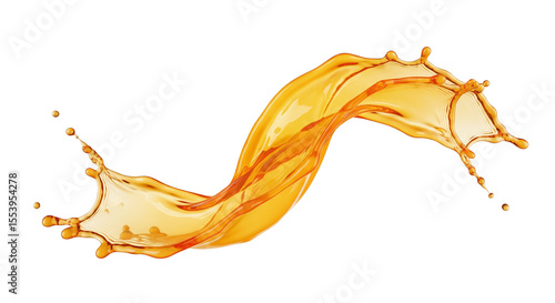 Foto Orange liquid wave splash swirl, isolated on transparent background