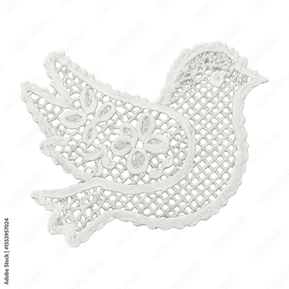 Obraz premium PNG Delicate lace bird silhouette